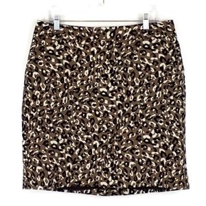 Merona Animal Print Stretch Lined Vented Mini Pencil Skirt Womens Size 12